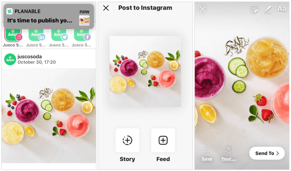 Agende a história do Instagram via Planable