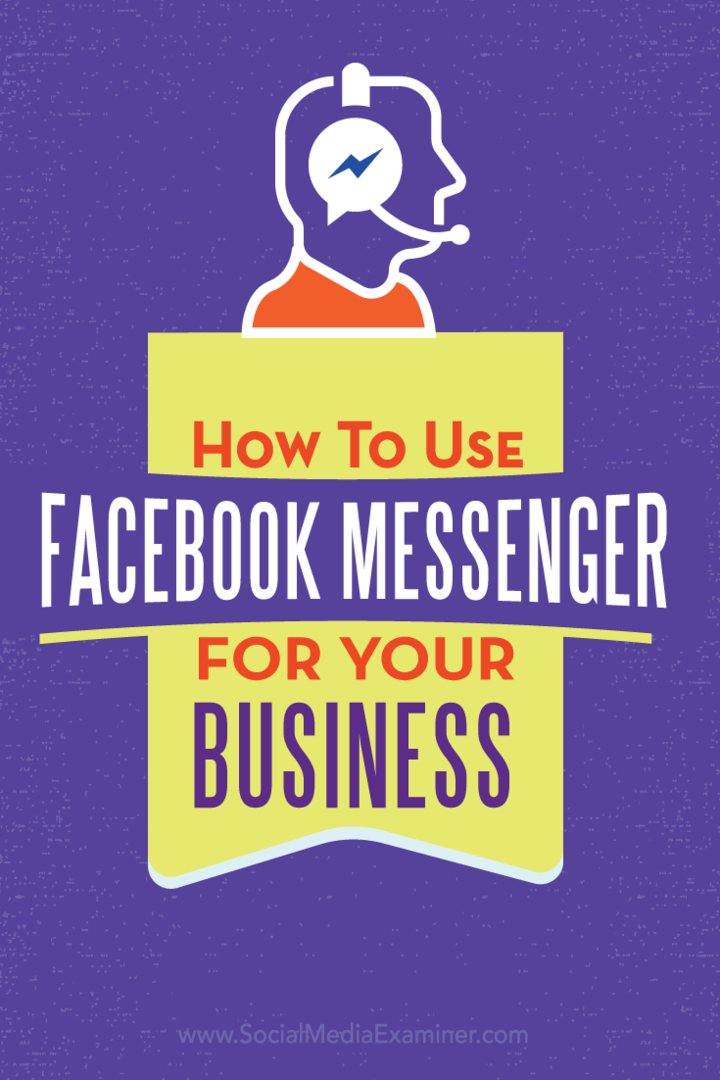 página de negócios do Facebook e Facebook Messenger