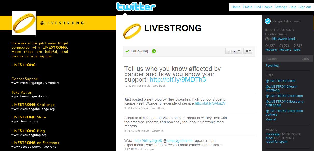 Como LIVESTRONG arrecadou milhões para lutar contra o câncer usando a mídia social: examinador de mídia social