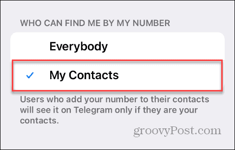 Encontre por número de telefone no Telegram