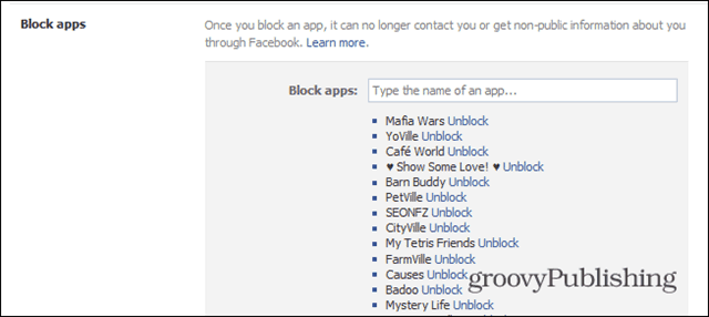 solicitações de jogos do facebook bloquear aplicativos
