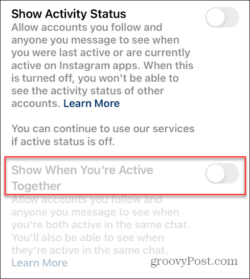 Ocultar seu status no Instagram