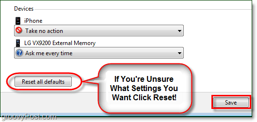 redefinir os recursos de reprodução automática do Windows 7 para o padrão