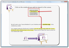 Canvas para o Instalador do OneNote