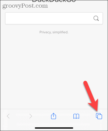 Toque no botão tab no Safari no iOS