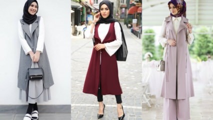 Combinações de coletes para mulheres hijab