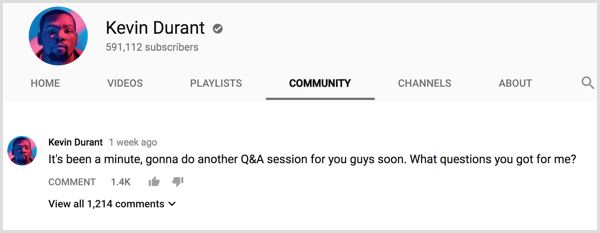 Perguntas e respostas da guia Comunidade do canal do YouTube