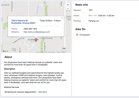 facebook sobre guia mostrando mapa de check-in