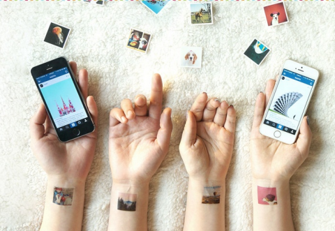 "Transforme seus Instagrams em tatuagens temporárias." 