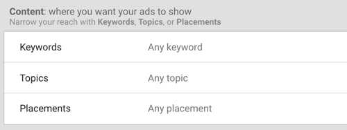 Como configurar uma campanha de anúncios do YouTube, etapa 30, definir palavras-chave, tópicos e opções de canais