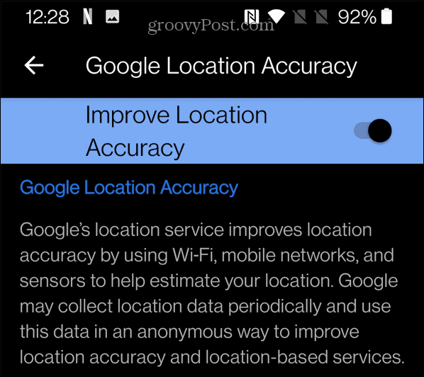 Precisão de localização do Google
