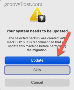 sistema operacional de atualização do mac