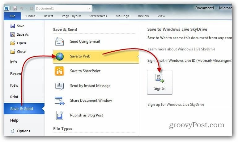 Como mapear uma unidade de rede para o Windows Live Skydrive usando o Office 2010