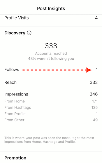 total de seguidores no Post Insights para postagem comercial do Instagram