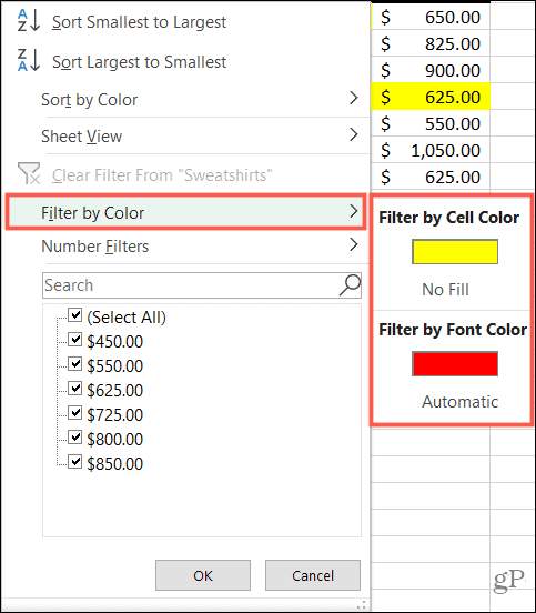 Filtrar por cor no Excel