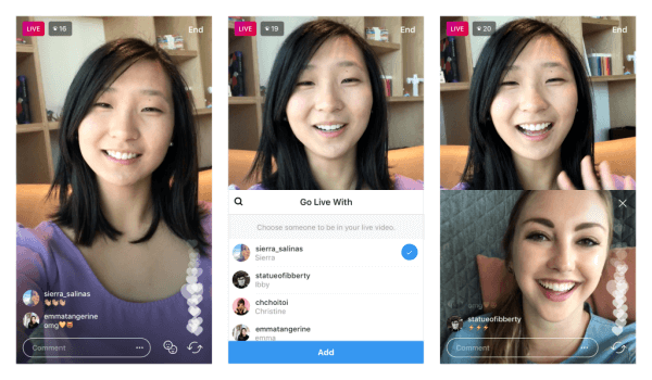 O Instagram testa a capacidade de compartilhar transmissão de vídeo ao vivo com outro usuário.