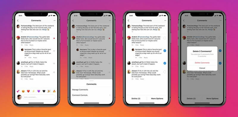 Os usuários do Instagram agora podem filtrar rapidamente comentários negativos em massa, bem como destacar os positivos. A plataforma também está adicionando novos controles para gerenciar quem pode marcar ou mencionar sua conta no Instagram.
