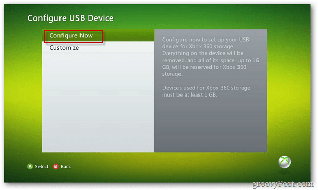 Configurar dispositivo USB