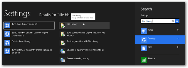 Como ativar o histórico de arquivos do Windows 8