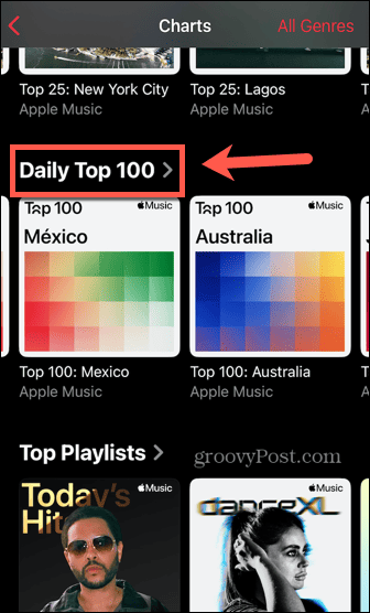 top 100 diário das paradas musicais da apple