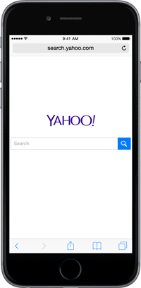 Redesign do Yahoo Mobile Search, empréstimos do Google e Bing