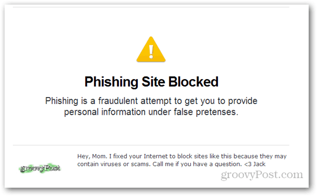 site de phishing opendns bloqueado