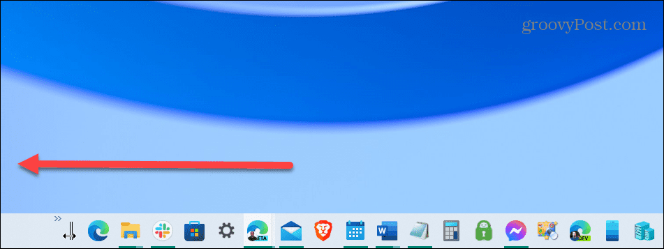 centralizar a barra de tarefas do Windows 10 mover para a esquerda