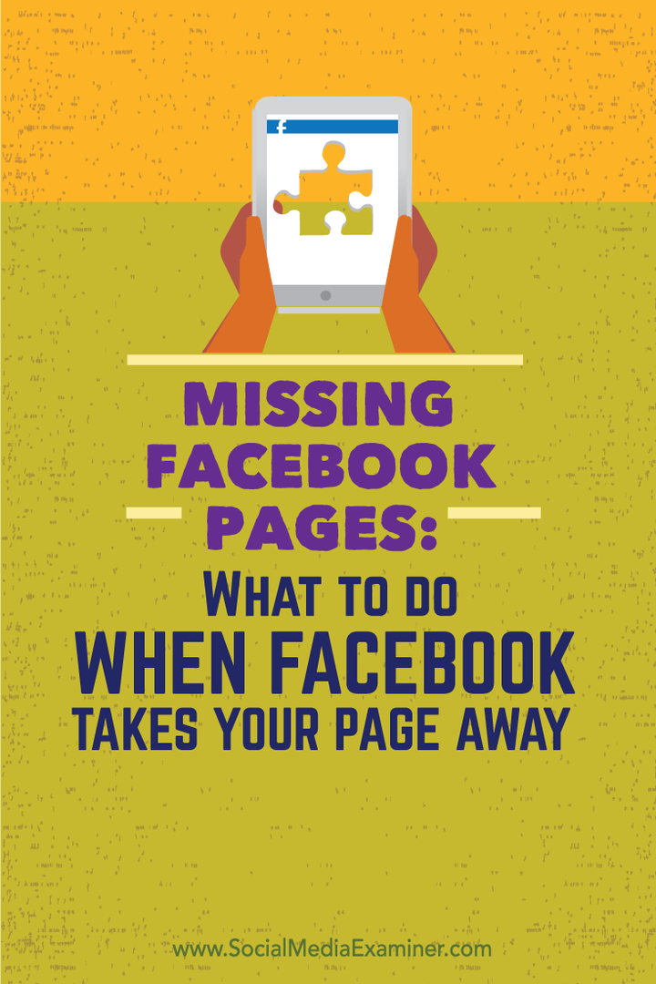 Páginas do Facebook ausentes: o que fazer quando o Facebook tira sua página: examinador de mídia social