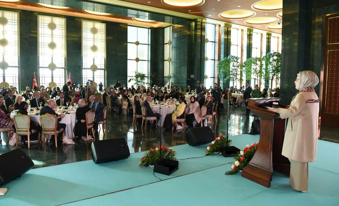 Emine Erdogan, que fez um discurso sobre o programa da casa africana