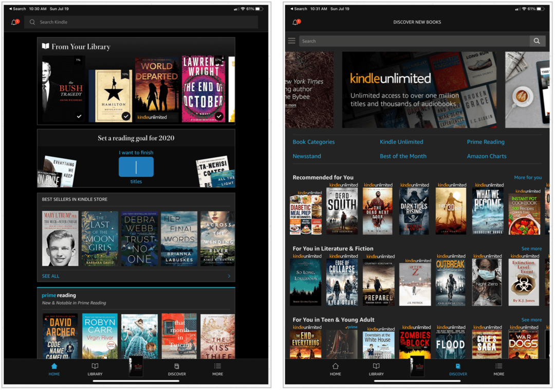 Amazon Kindle no iPad