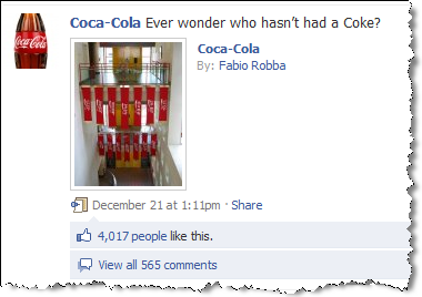 coca-cola no facebook