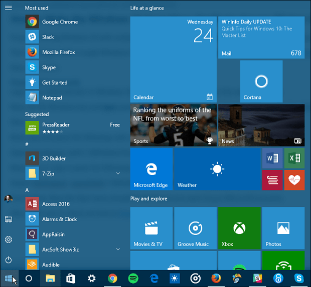 Como tornar o menu Iniciar do Windows 10 duplicado entre todas as contas de usuário