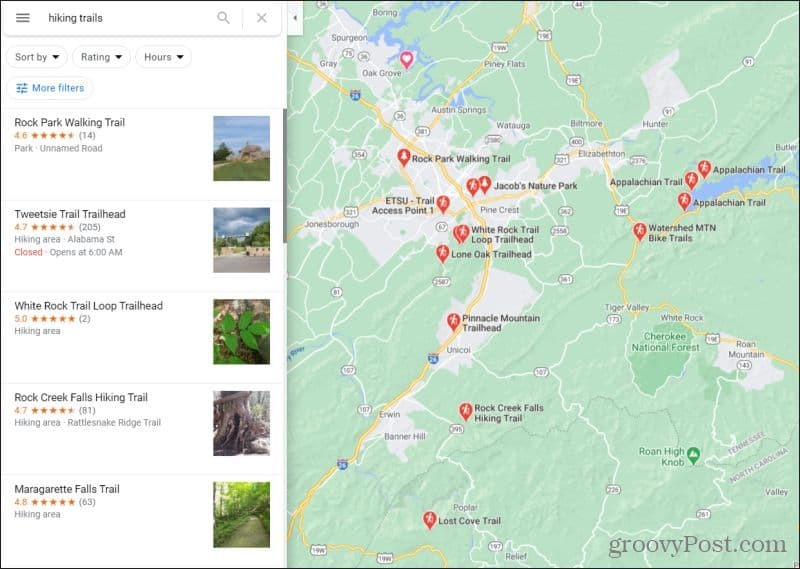 trilhas de caminhada do google maps