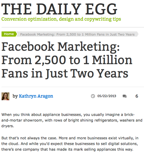 Facebook marketing do ovo diário