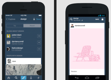 tumblr update mobile apps search
