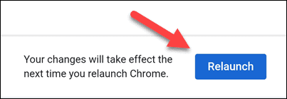 Botão para reiniciar o Chrome no celular