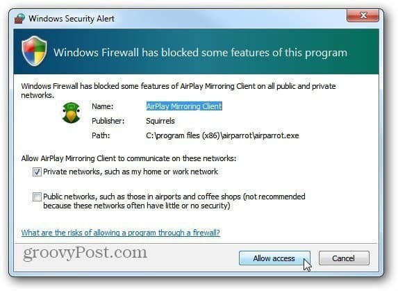 Permitir acesso ao firewall