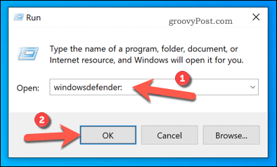 Abrindo a Segurança do Windows usando Executar no Windows