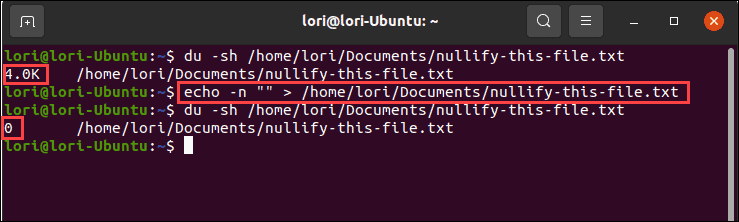 Usando o comando echo com saída nula no Linux