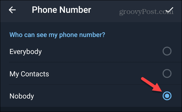 Ninguém consegue ver meu número de telefone no Telegram no Android