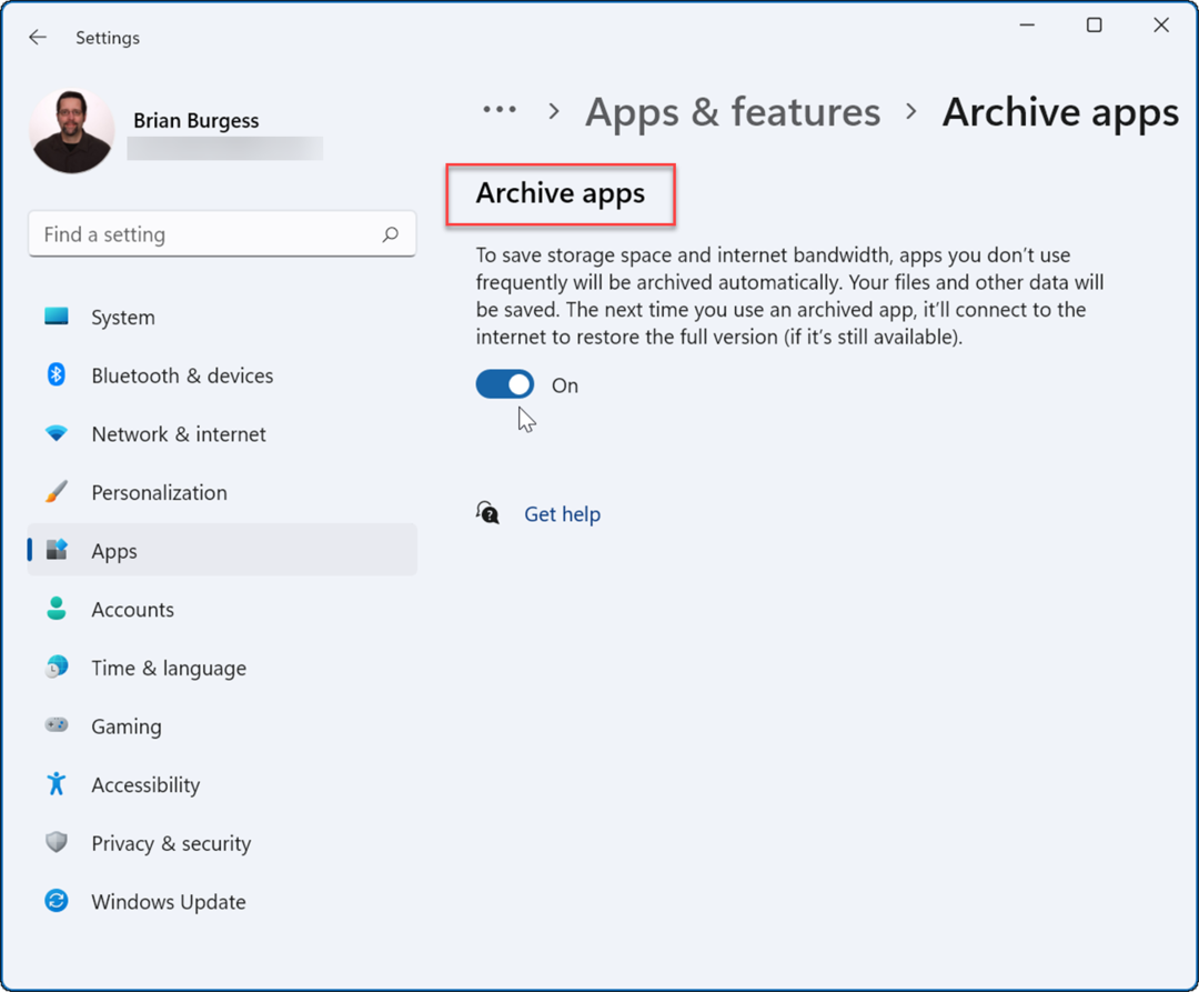 Como habilitar aplicativos de arquivamento no Windows 11