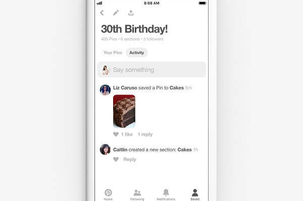 O Pinterest adiciona novas ferramentas de colaboração que tornam ainda mais fácil o gerenciamento e a comunicação em painéis de grupos compartilhados.