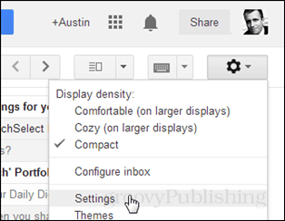 Configurações do Gmail