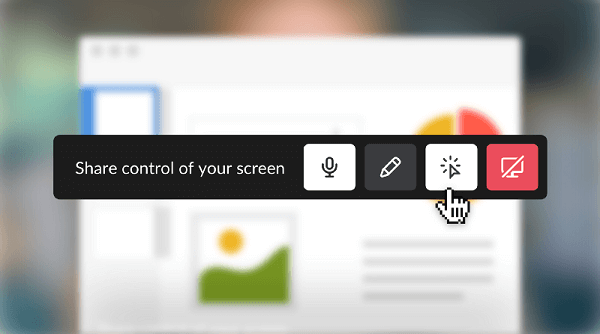 O Slack expandiu seus recursos de compartilhamento de tela para incluir o compartilhamento interativo de tela.