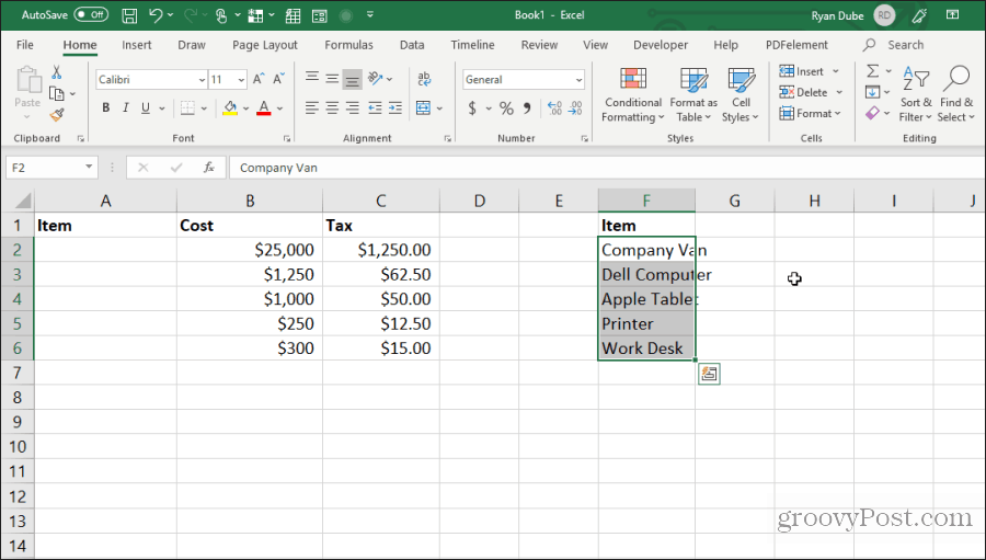 movendo células no excel