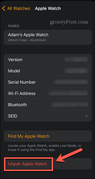 assistir aplicativo desemparelhar apple watch