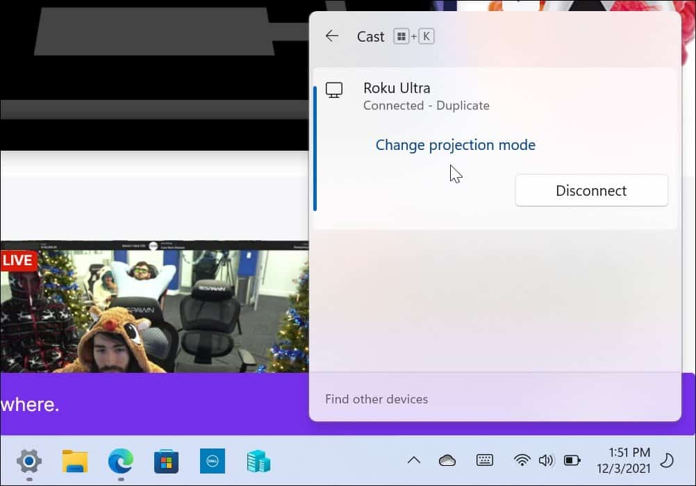 Windows 11 conectado ao Roku