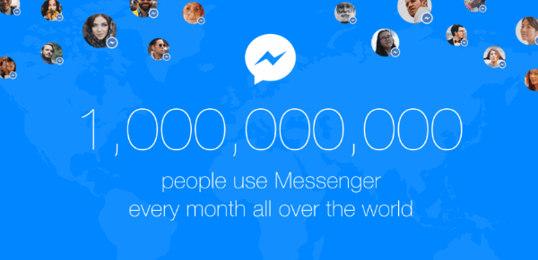 facebook messenger um bilhão de usuários
