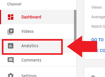 Estratégia de marketing de mídia social; Captura de tela da etapa 2 para acessar o YouTube Analytics.