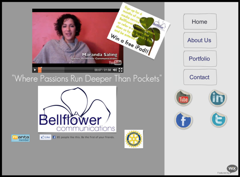 página inicial de comunicações da bellflower
